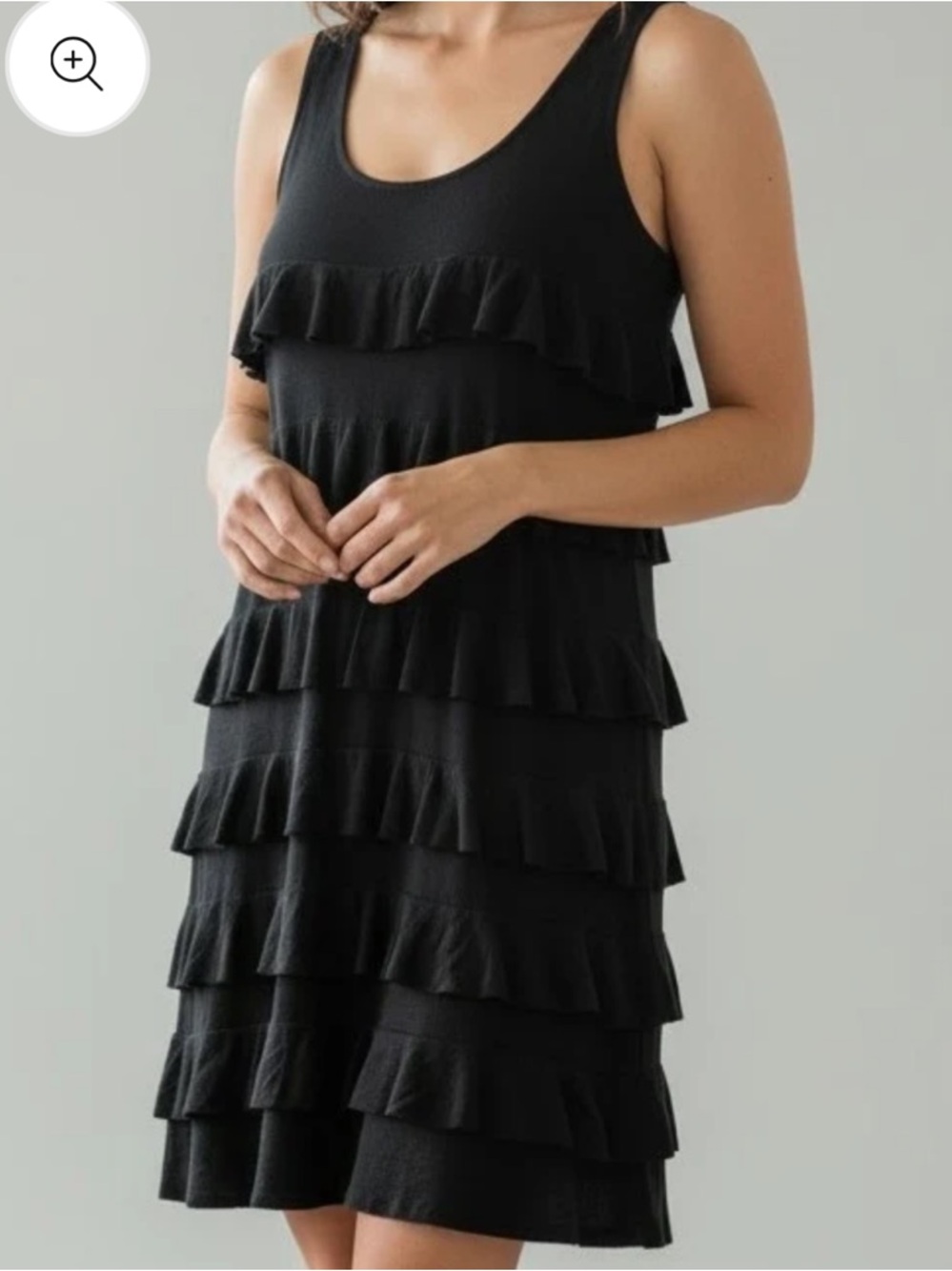 Tango Mango black tiered ruffle dress. Size XS